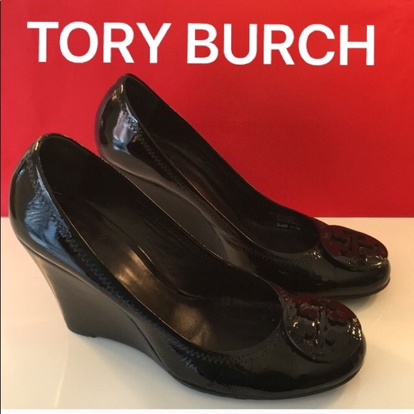Tory Burch Shoes - ❤️TORY BURCH BLACK PATENT WEDGES 💯AUTHENTIC